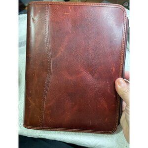 Day Timer Leather Zip Around Planner Vintage